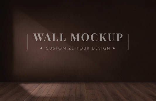 Free Empty Room With A Brown Wall Mockup