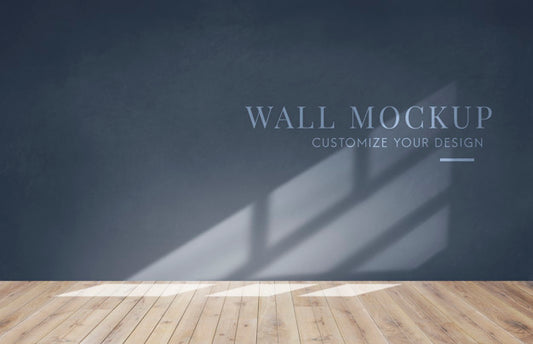 Free Empty Room With A Dark Gray Wall Mockup Psd