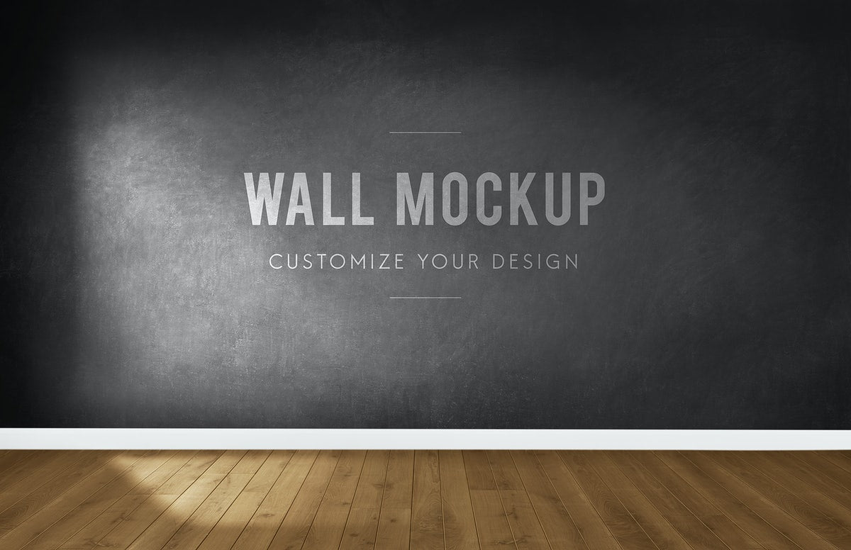 Free Empty Room With A Dark Gray Wall Mockup