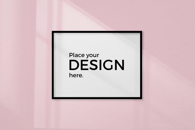Free Empty Room With A Frame Mockup On A Pink Wall Psd