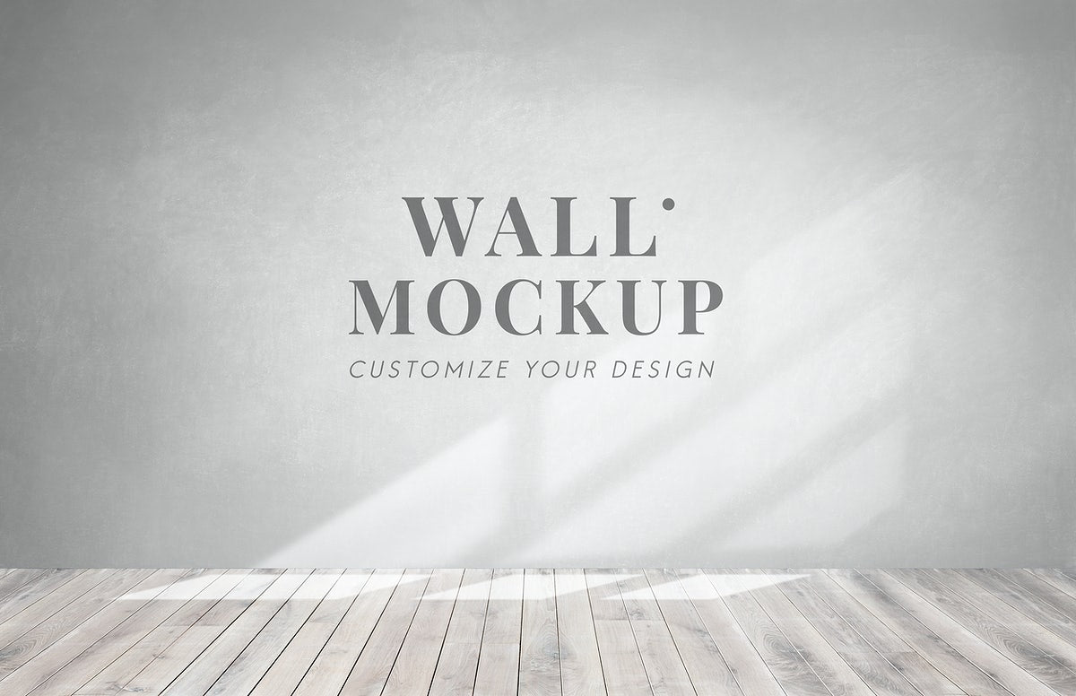 Free Empty Room With A Gray Wall Mockup