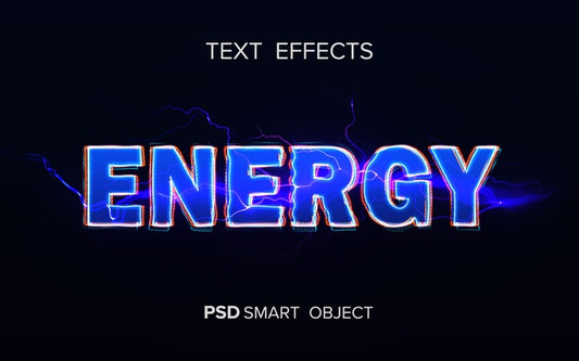 Free Energy Text Effect Mockup Psd