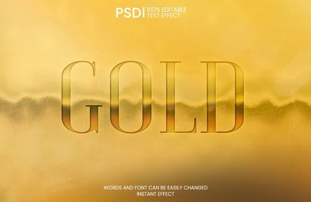 Free Engraved Golden Classic Text Effect Psd