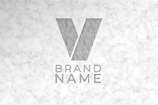 Free Engraved Logo With Marble Surface Psd