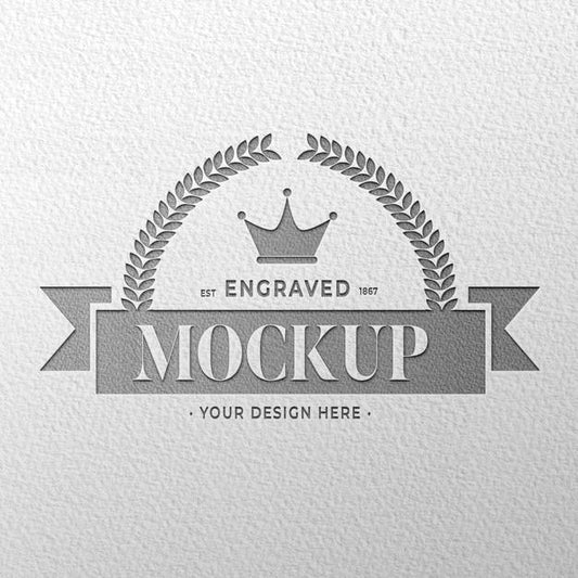 Free Engraved Silver Logo Mockup Psd