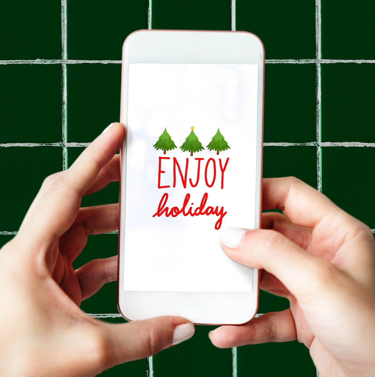 Free Enjoy Holiday On A Mobile Phone Screen Mockup