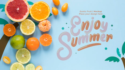 Free Enjoy Summer With Collection Of Exotic Fruits Psd