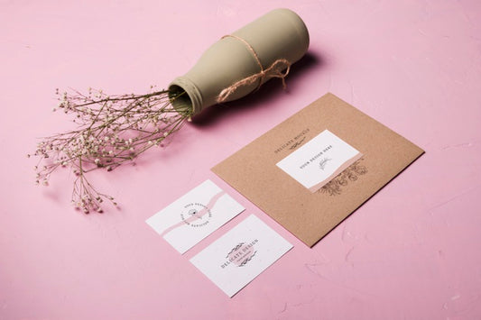 Free Envelope And Flower Vase Arrangement Psd