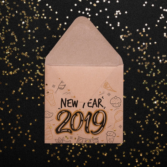 Free Envelope Mockup With New Year Concept Psd