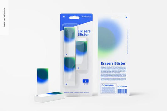 Free Erasers Blisters Mockup Psd