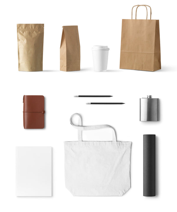 Free Essential Bags and Coffee Cup Mockup Pack – CreativeBooster