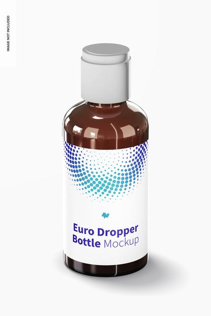 Free Euro Dropper Bottle With Orifice Reducers Mockup Psd