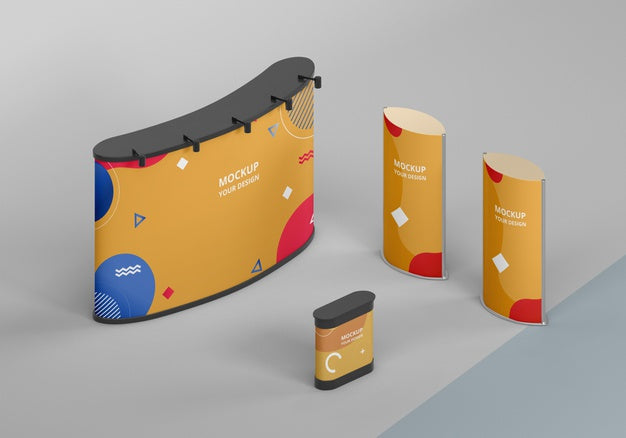 Free Exhibition Stand Mock-Up Arrangement Psd