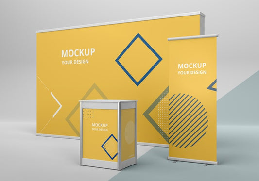 Free Exhibition Stand Mock-Up Assortment Psd