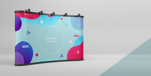 Free Exhibition Stand Mock-Up Composition Psd