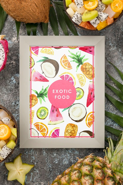 Free Exotic Food Concept With Frame Psd
