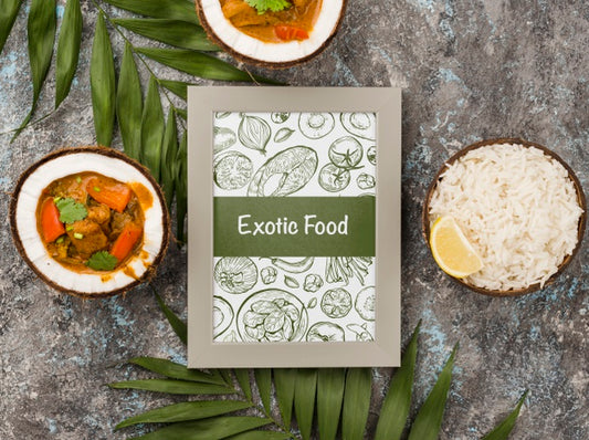 Free Exotic Food Frame With Chicken Curry Psd