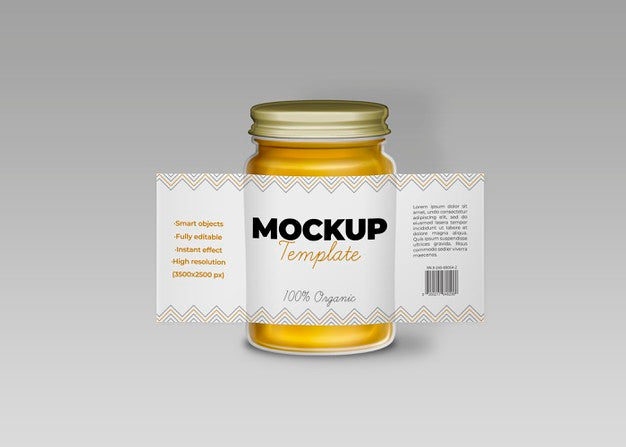 Free Extended Jar Label Mockup Psd
