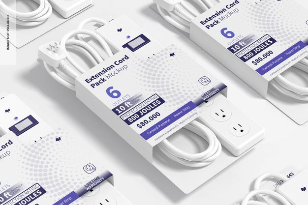 Free Extension Cord Packs Mockup Psd