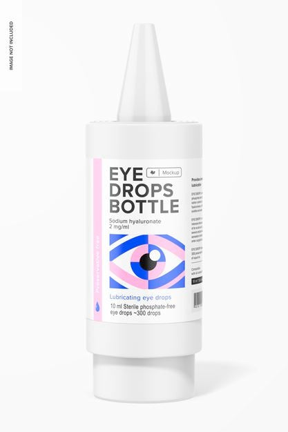 Free Eye Drops Bottle Mockup, Front View Psd