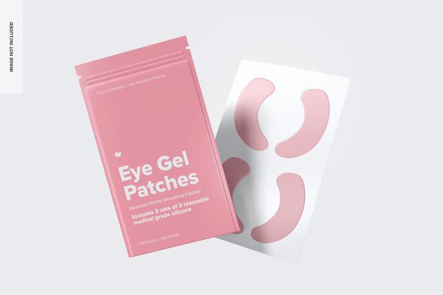 Free Eye Gel Patches Packaging Mockup Psd