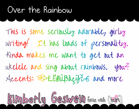 Free Over the Rainbow Font