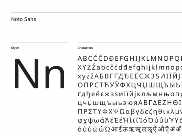 Free Noto Sans A typeface supporting 800+ languages