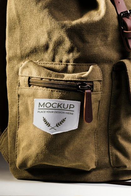 Free Fabric Clothing Patch Mock-Up On Backpack Psd