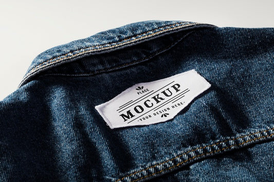 Free Fabric Clothing Patch Mock-Up On Denim Psd
