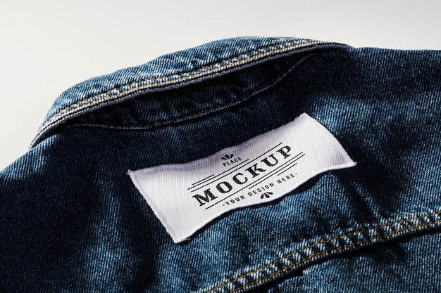 Free Fabric Clothing Patch Mock-Up On Denim Psd