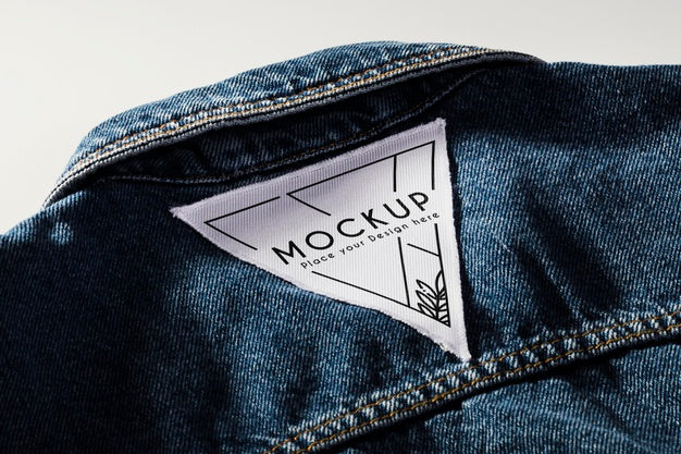 Free Fabric Clothing Patch Mock-Up On Denim Psd