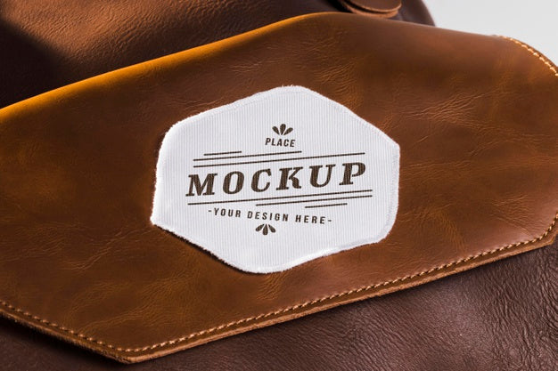 Free Fabric Clothing Patch Mock-Up On Leather Bag Psd