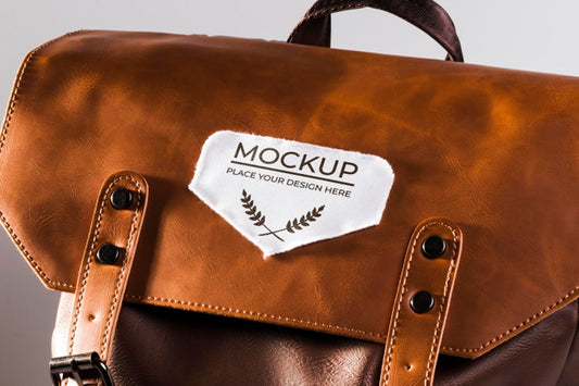 Free Fabric Clothing Patch Mock-Up On Leather Bag Psd