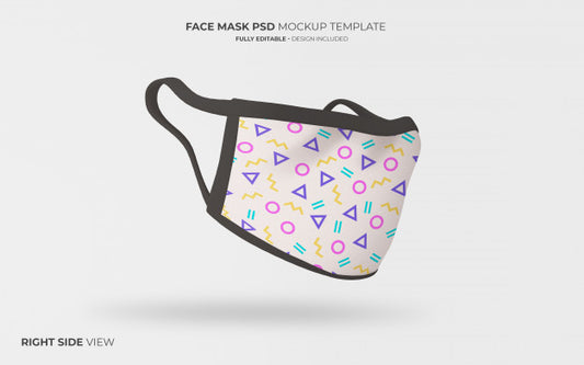 Free Face Mask Mockup In Righ Side View Psd