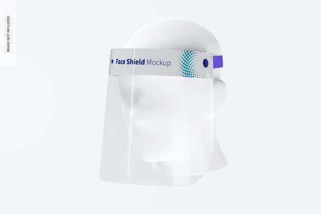Free Face Shield With Head Mockup Psd