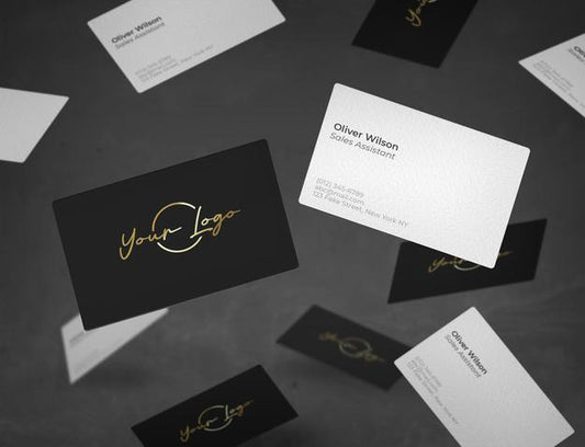 Free Falling Bussiness Cards Mockup Psd
