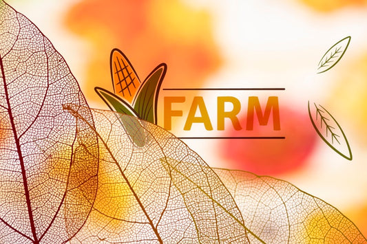 Free Farm Logo With Translucent Leaves Psd
