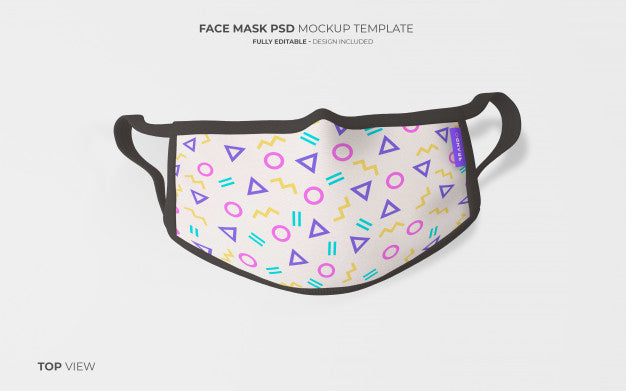 Free Fashion Face Mask Mockup In Top View Psd