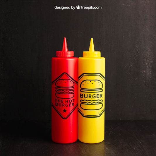 Free Fast Food Mockup With Ketchup And Mustard Psd