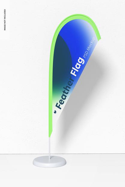 Free Feather Flag Banner Mockup, Front View Psd