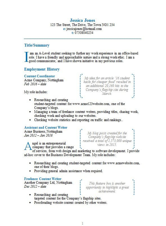Free Featured Boxes CV Resume Template in Microsoft Word (DOC) Format