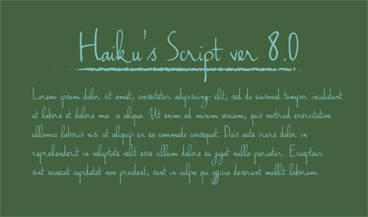 Free Haiku\'s Script ver.06 Font