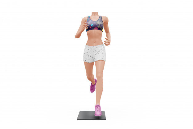 Free Female Sport Outfit Mock-Up Isolated Psd