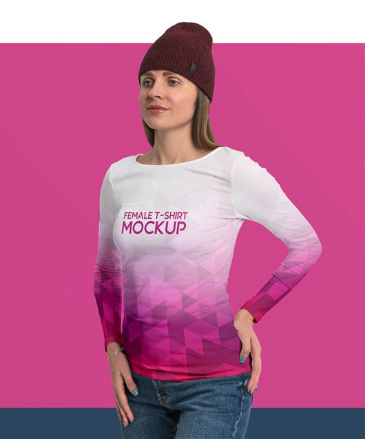 Free Female T-Shirt Mockups