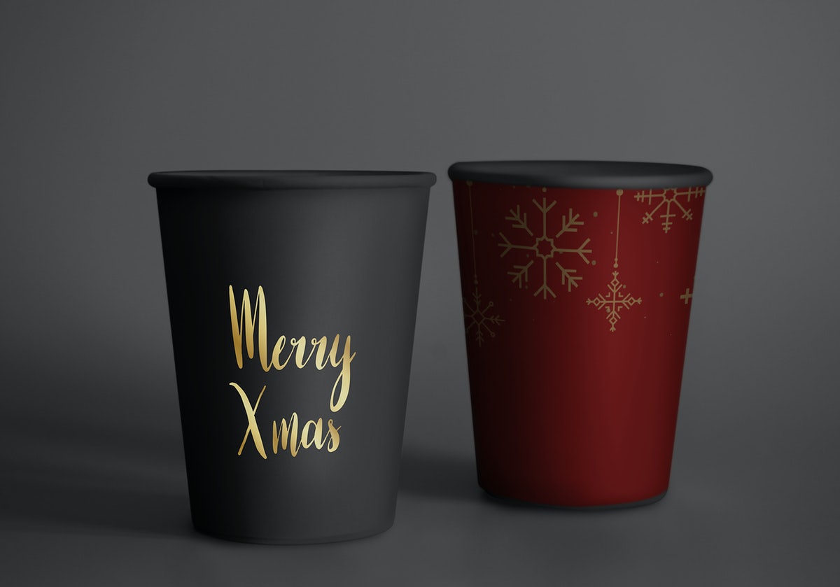 Free Festive Paper Cup Design Mockup
