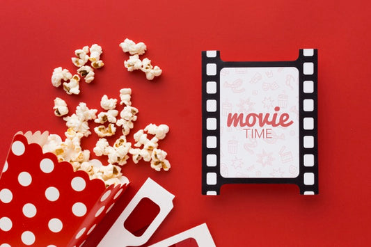 Free Film Strip With Butter Popcorn Psd