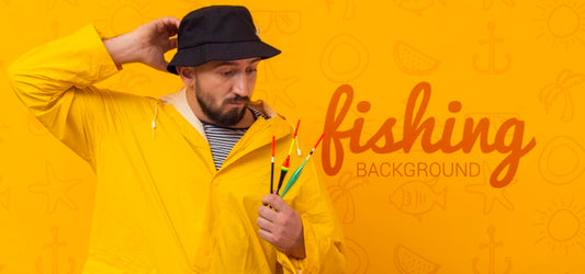 Free Fisherman In Raincoat And Hat Mock-Up Psd