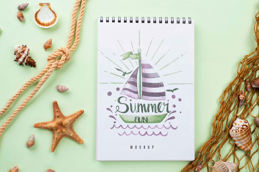 Free Fishing Net And Notebook Psd