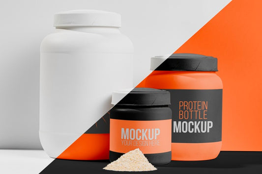 Free Fitness Stimulants In Orange Containers Psd