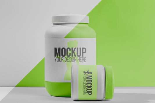Free Fitness Stimulants Powder And Pills Front View Psd